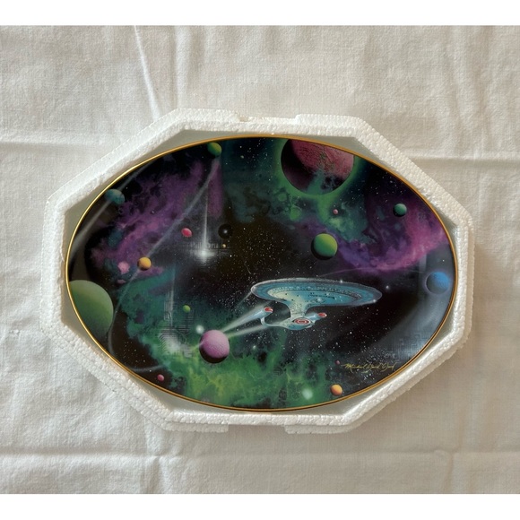 Star Trek Signs of Intelligence Plate W/COA - Space, The Final Frontier Hamilton - Picture 1 of 4